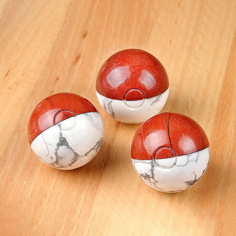 Crystal Trainer Sphere | Red Jasper & Howlite "Monster Catcher" Ball